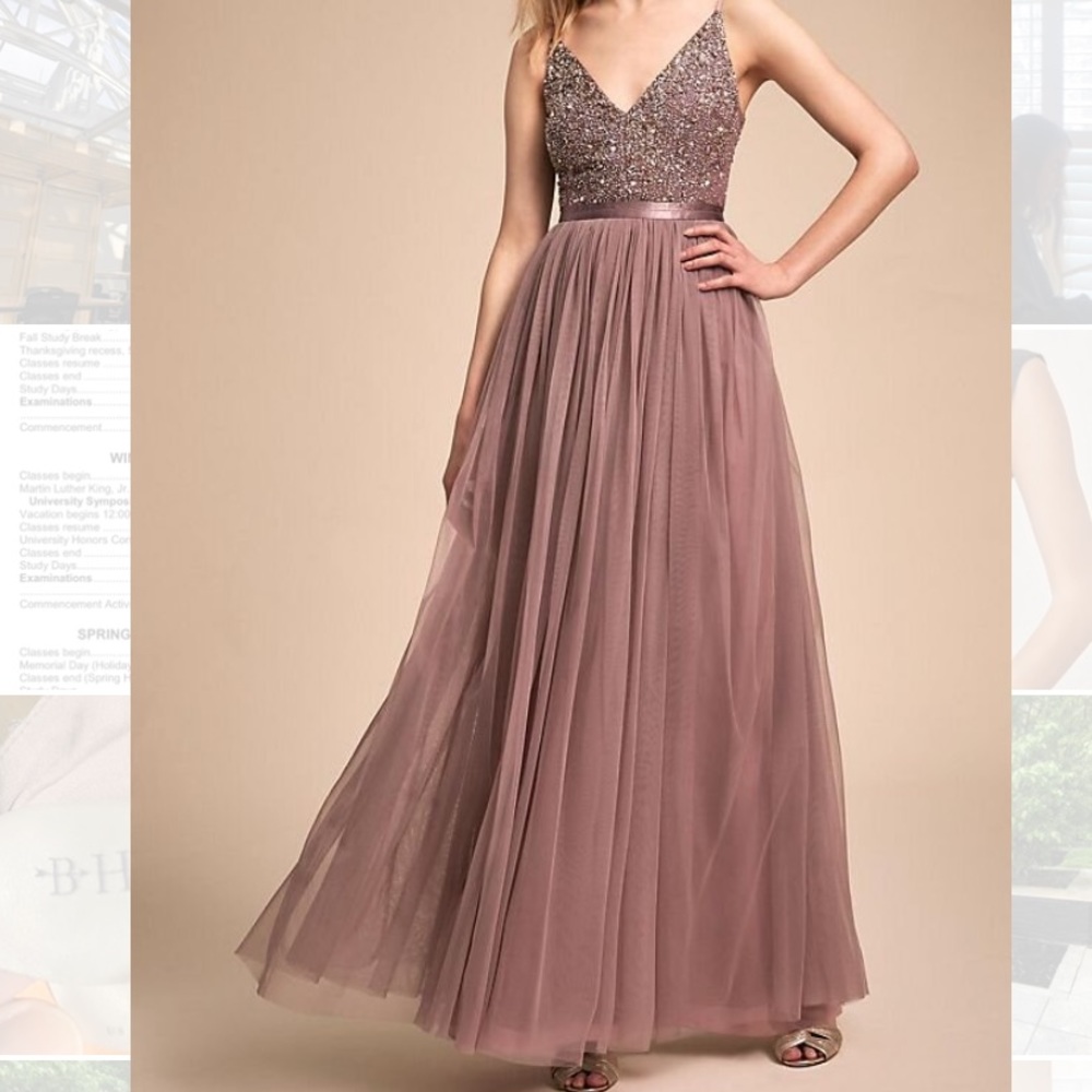BHLDN Avery Dress Violet Gray Size 2